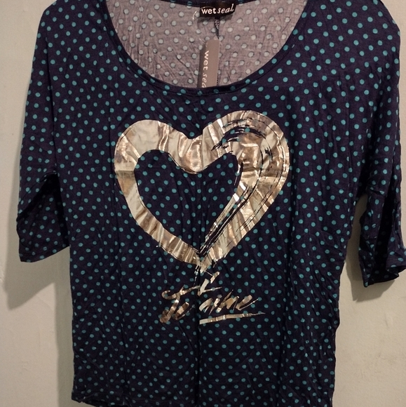 Polka dot Silver Heart Tee Shirt - Picture 9 of 9